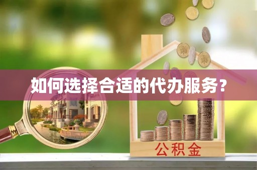 牟定如何选择合适的代办服务？