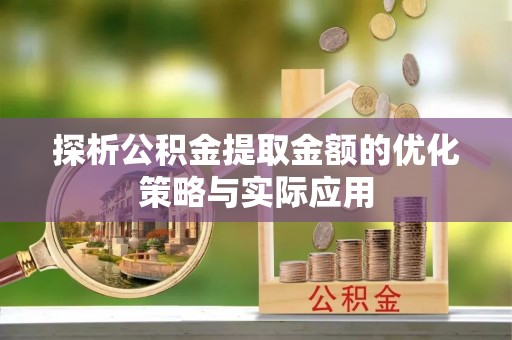 牟定探析公积金提取金额的优化策略与实际应用