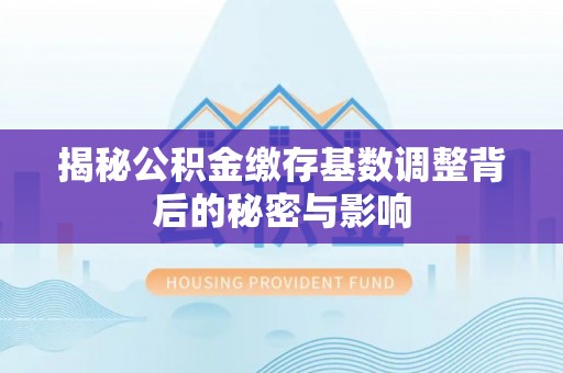 牟定揭秘公积金缴存基数调整背后的秘密与影响